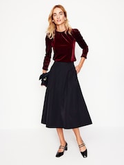 Boden Red Velvet Frill Neck Top - Image 4 of 5