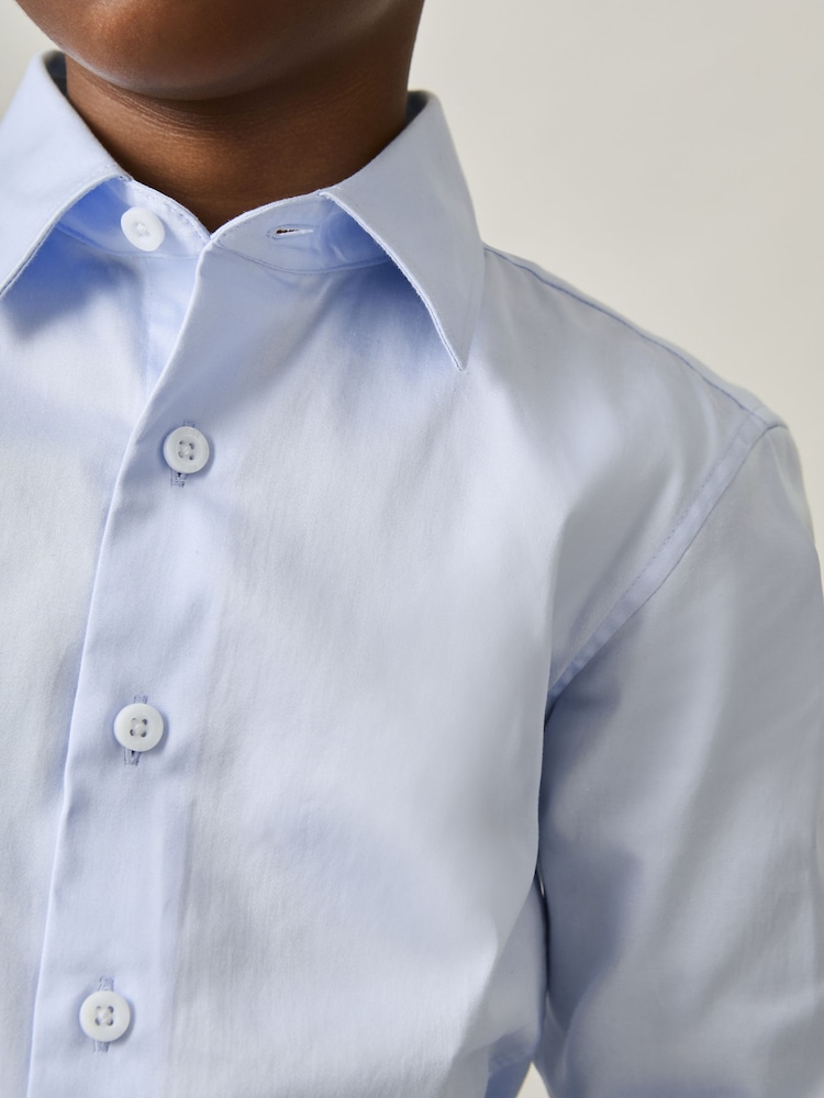 Reiss Soft Blue Remote 9-13 yrs Slim-Fit Cotton Shirt - Image 1 of 4