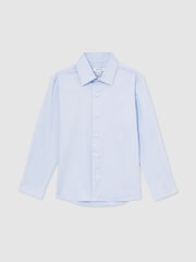 Reiss Soft Blue Remote 9-13 yrs Slim-Fit Cotton Shirt - Image 2 of 4