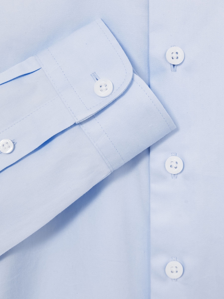 Reiss Soft Blue Remote 9-13 yrs Slim-Fit Cotton Shirt - Image 4 of 4