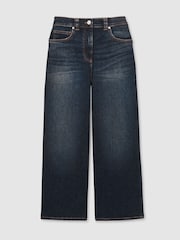Reiss Dark Blue Myrtle Denim Culotte Jeans - Image 2 of 7