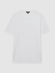 Reiss White Count Mercerised-Cotton Crew-Neck T-Shirt - Image 2 of 6