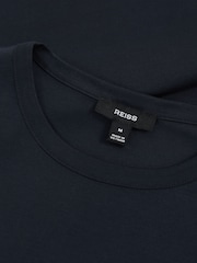 Reiss Navy Count Mercerised-Cotton Crew-Neck T-Shirt - Image 7 of 7