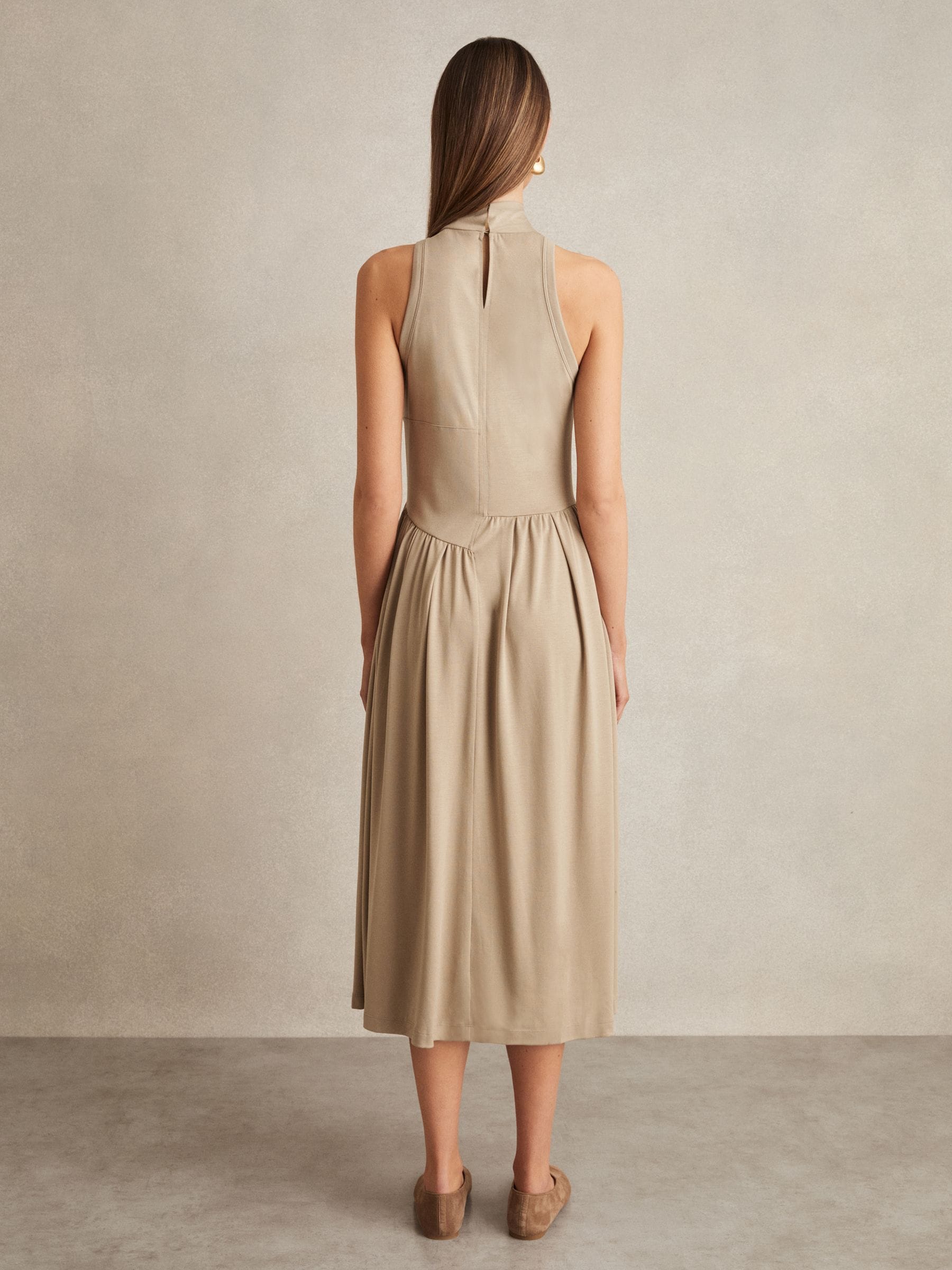 【海外限定】REISSドレス☆Blake Jersey Sleeveless Midi Dress Reiss Blake Sleeveless Jersey Dress, Neutral