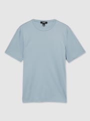 Reiss Soft Blue Count Mercerised-Cotton Crew-Neck T-Shirt - Image 2 of 6