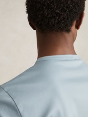 Reiss Soft Blue Count Mercerised-Cotton Crew-Neck T-Shirt - Image 4 of 6