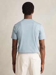 Reiss Soft Blue Count Mercerised-Cotton Crew-Neck T-Shirt - Image 5 of 6
