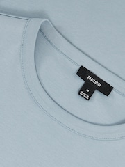 Reiss Soft Blue Count Mercerised-Cotton Crew-Neck T-Shirt - Image 6 of 6