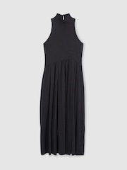 Reiss Navy Blake Jersey Sleeveless Midi Dress - Image 2 of 5