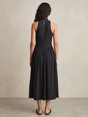 Reiss Navy Blake Jersey Sleeveless Midi Dress - Image 4 of 5
