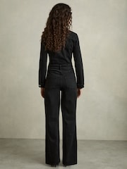 Reiss Black Celeste Cotton-Blend Denim Relaxed-Fit Jumpsuit - Image 5 of 7