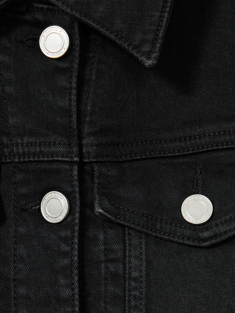 Reiss Black Celeste Cotton-Blend Denim Relaxed-Fit Jumpsuit - Image 7 of 7
