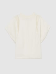 Reiss Cream Harlowe Lace-Insert T-Shirt - Image 2 of 6