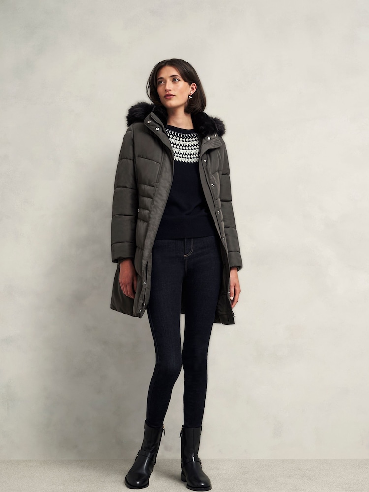 Hobbs Grey Hobbs Jaymie Puffer jacket - Image 1 of 4