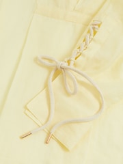 Reiss Yellow Talia Ramie Open-Collar Kaftan Shirt - Image 6 of 6