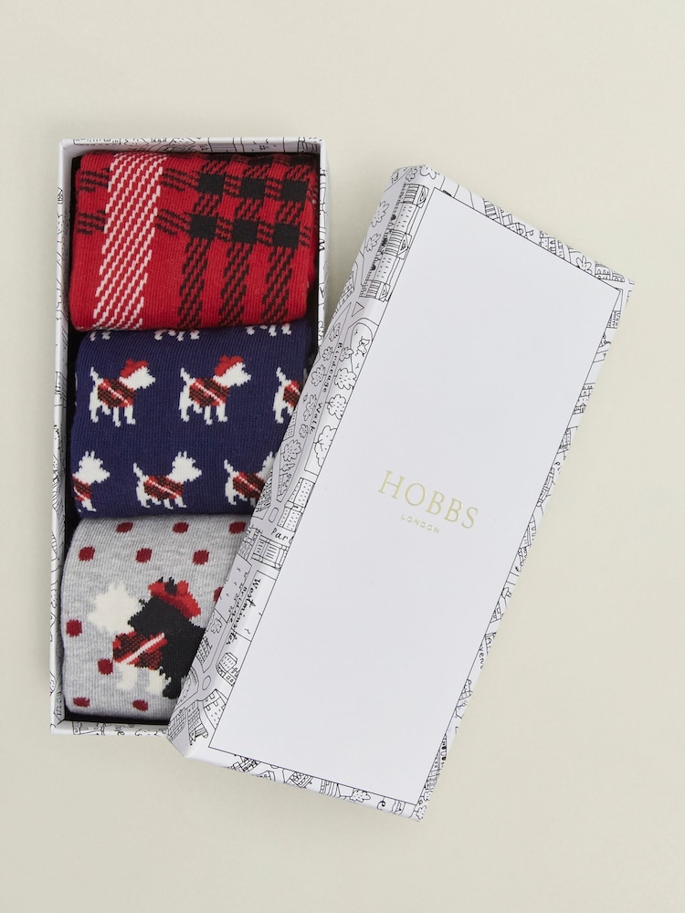 Hobbs Black Westie Dog Socks Set - Image 2 of 3