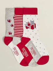 Hobbs Red Christmas Cat Socks Set - Image 1 of 3