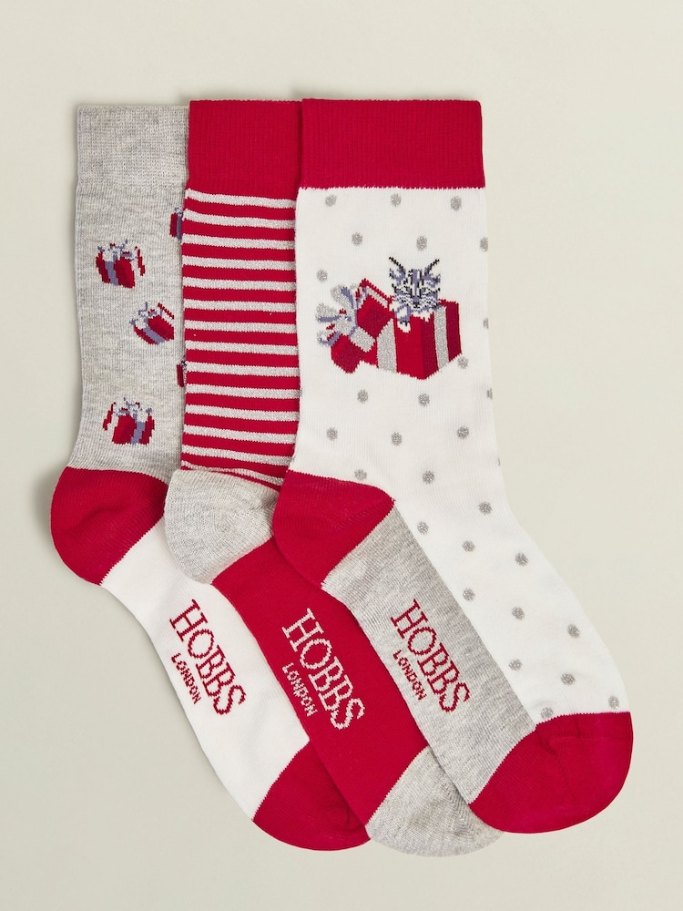 Hobbs Red Christmas Cat Socks Set - Image 1 of 3
