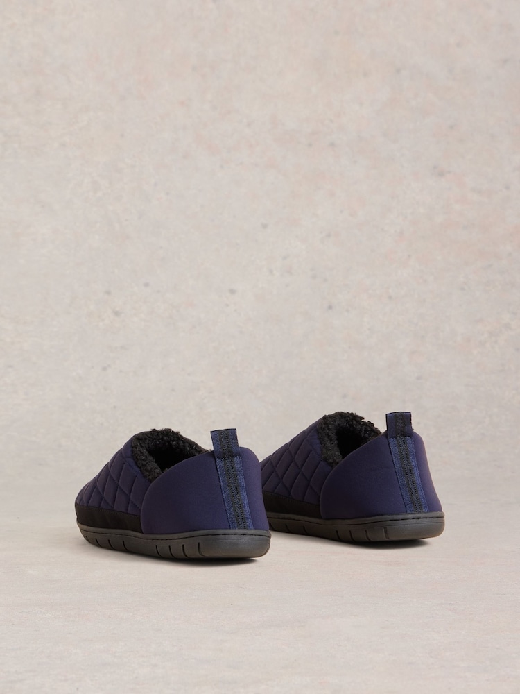 White Stuff Blue Nylon Puffer Slippers - Image 3 of 4
