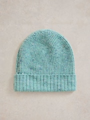 White Stuff Green Abby Knitted Beanie - Image 3 of 3