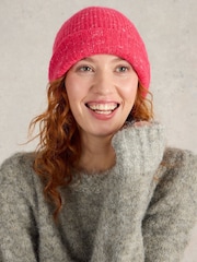 White Stuff Pink Abby Knitted Beanie - Image 1 of 3