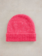 White Stuff Pink Abby Knitted Beanie - Image 2 of 3