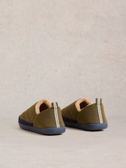White Stuff Green Nylon Puffer Slippers - Image 3 of 4