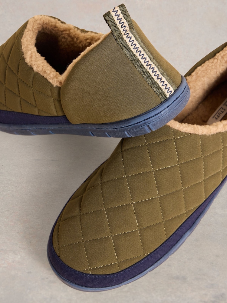 White Stuff Green Nylon Puffer Slippers - Image 4 of 4