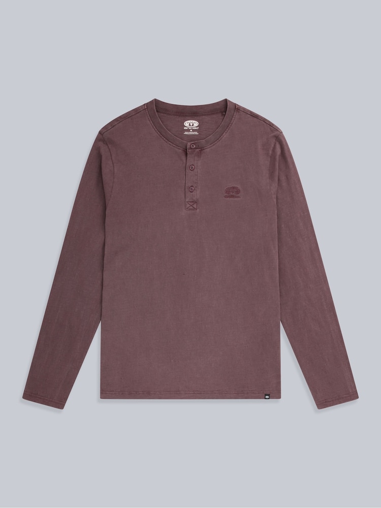 Animal Purple Noah Mens 100% Cotton Henley Top - Image 1 of 5