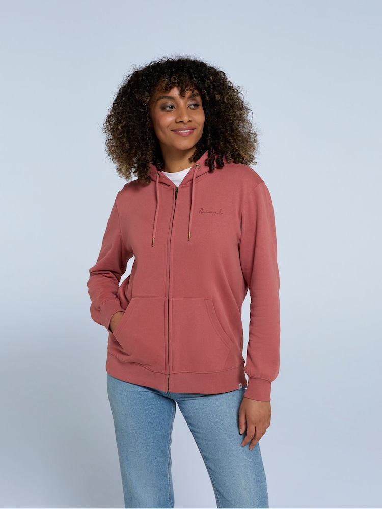 Animal Pink Womens Maya 100% Cotton Zip Hoodie - Image 1 of 9