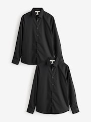 River Island Black Slim Fit Shirts 2 Pack - Image 1 of 2