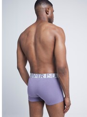 River Island Purple Purple Large Contrast Text Boxers 4 Pack - Image 3 of 4