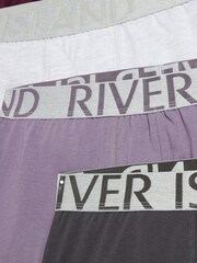 River Island Purple Purple Large Contrast Text Boxers 4 Pack - Image 4 of 4