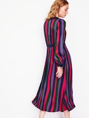Boden Purple Colourblock V-Neck Midi Dress - Image 4 of 5