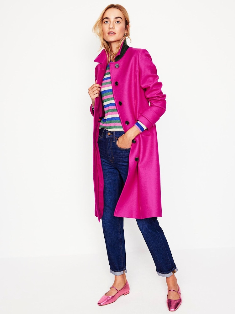 Boden Pink Durham Wool Blend Coat - Image 1 of 6