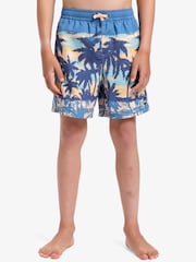 Quiksilver Blue Youth Tropical Print Everyday Straight Volley Swim Shorts - Image 1 of 7