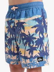 Quiksilver Blue Youth Tropical Print Everyday Straight Volley Swim Shorts - Image 4 of 7