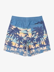 Quiksilver Blue Youth Tropical Print Everyday Straight Volley Swim Shorts - Image 7 of 7