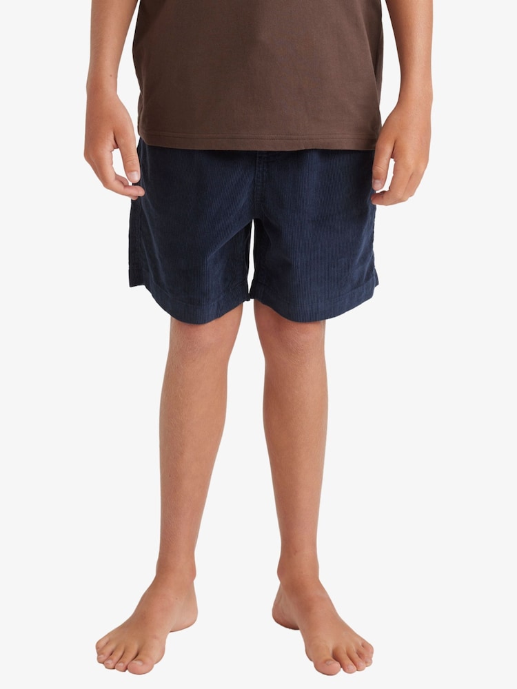Quiksilver Blue Youth Taxer Corduroy 100% Cotton Shorts - Image 1 of 7