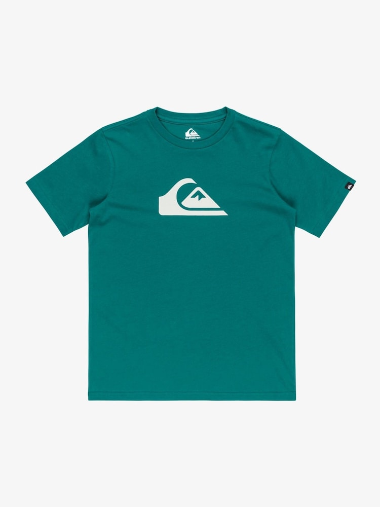 Quiksilver Green Youth Short Sleeve Surf Logo 100% Cotton T-Shirt - Image 1 of 3