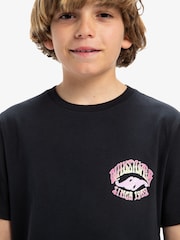 Quiksilver Black Youth Times Up Short Sleeve Backprint Logo 100% Cotton T-Shirt - Image 4 of 7
