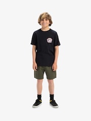 Quiksilver Black Youth Times Up Short Sleeve Backprint Logo 100% Cotton T-Shirt - Image 5 of 7