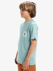 Quiksilver Blue Youth Evo Roads End Short Sleeve Back Print Logo 100% Cotton T-Shirt - Image 3 of 7