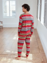 Chelsea Peers Red Christmas Nutcracker Fairisle Pattern Long Pyjamas Set - Image 4 of 5
