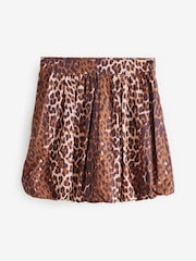Leopard Print 100% Cotton Bubble Hem Mini Skirt - Image 6 of 8
