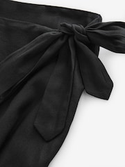 Black Maxi Sarong Skirt with Linen - Image 7 of 7