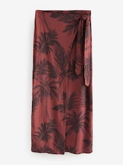 Red Maxi Sarong Skirt with Linen - Image 5 of 7