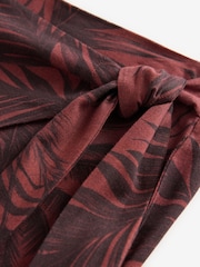 Red Maxi Sarong Skirt with Linen - Image 7 of 7