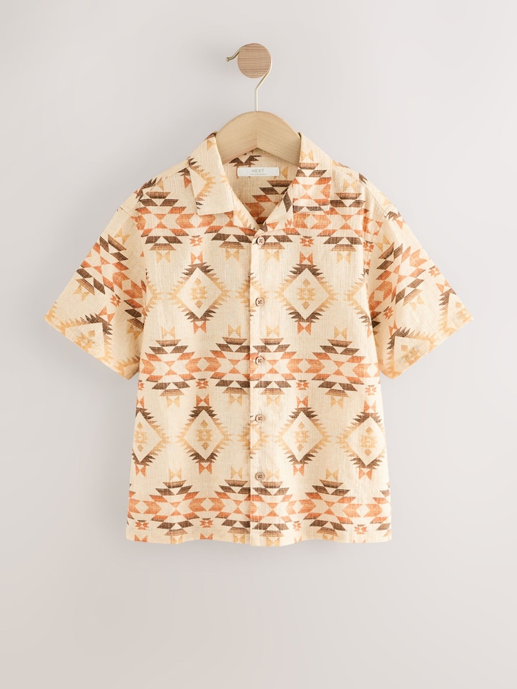 Neutral Short Sleeve Printed Shirt (3-16yrs) - Image 1 of 7 Neutral Short Sleeve Printed Shirt (3-16yrs) - Image 1 of 7