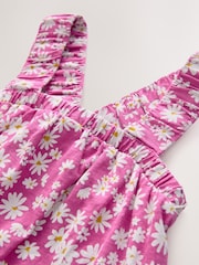 Pink Floral 100% Cotton Ruched Strap Sundress (3-16yrs) - Image 6 of 7